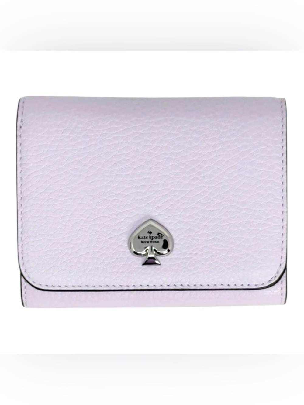 Kate Spade Kayla Pebbled Leather Small L Wallet Light Frozen Lilac NWT’s